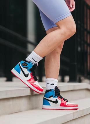 💙❤️nike air jordan 1 high og blue red💙❤️жіночі кросівки найк джордан високі, кроссовки найк джордан женские, хайтопы весна-осень1 фото