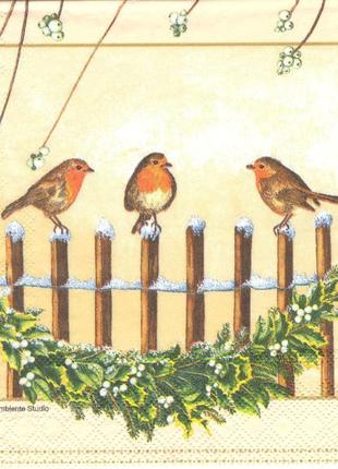 Салфетка зимние птицы (1462)
