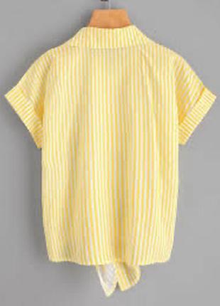Рубашка желтая яркая с коротким рукавом хлопок h&m2 фото