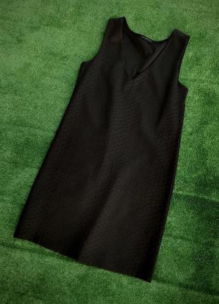Чорна сукня-трапеція зміїнний плаття міні sisley