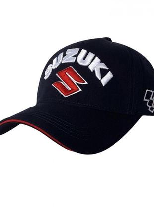 Чоловіча бейсболка sport line чорна з лого suzuki