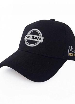 Автомобильная кепка sport line черная с логотипом nissan. артикул: 45-0136