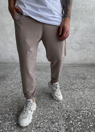 Гарматні легкі спортивні штани в бежевому кольорі 💣💥