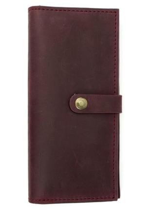 Кошелек женский кожаный большой handycover hc0046 бордовый1 фото