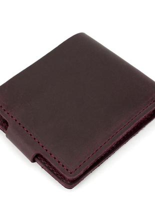 Портмоне мужское кожаное  на кнопке handycover hc0028 бордовое4 фото