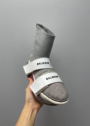 Кросівки жіночі balmain b-bold sneakers grey/ кроссовки женские балмайн3 фото
