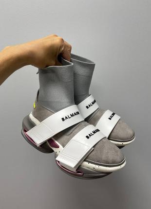 Кросівки жіночі balmain b-bold sneakers grey/ кросівки жіночі балмайн