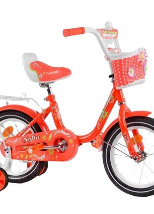Велосипед для девочки corso sofia 20 дюймов с корзиной красный