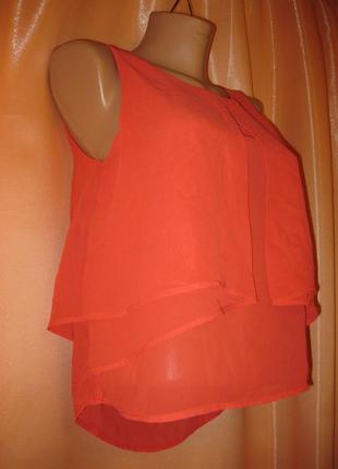 Модная укороченая шифоновая легкая блузка майка divided h&m eur 36/us6/ 165см/85а км11561 фото