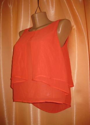 Модна вкорочена шифонова легка майка блузка divided h&m eur36/us6/ 165см/85а км1156