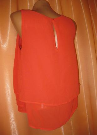 Модная укороченая шифоновая легкая блузка майка divided h&m eur 36/us6/ 165см/85а км11569 фото