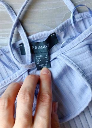 Ніжно блакитний топ боді в рубчик primark3 фото