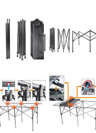 Стіл складної lesko s5422 153*80 см для кемпінгу і пікніка4 фото