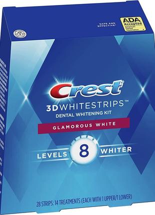 Відбілюючі смужки crest 1/2 упаковки glamorous whitestrips 7 упаковок, 14 смужок / пробний курс4 фото