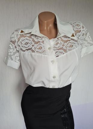 Блузка біла в офіс, до школи, шкільна форма