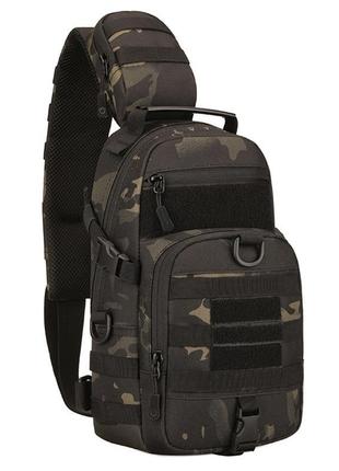Армейская тактическая нагрудная сумка рюкзак 162-bc черный камуфляж