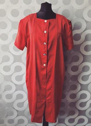 Прекрасна яскрава червона вінтажна шовкова сукня плаття ретро вінтаж натуральний шовк2 фото