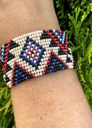 Колье чокер браслет бисер этника узор вышивка