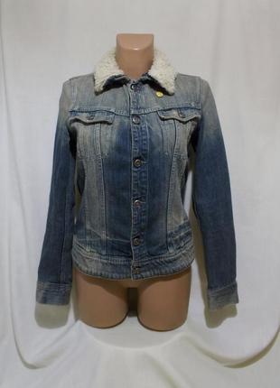Джинсовая куртка с воротом из искусственной овчины 'g-star' 'slim tailor teddy jkt' 46-48р
