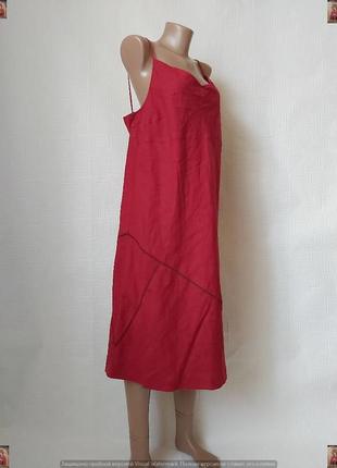 Фирменное john rocha платье миди/сарафан со 100% льна в сдержаном красном, размер 3хл3 фото