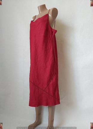 Фирменное john rocha платье миди/сарафан со 100% льна в сдержаном красном, размер 3хл4 фото