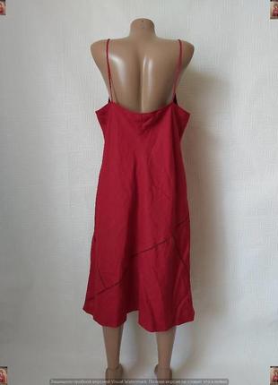 Фирменное john rocha платье миди/сарафан со 100% льна в сдержаном красном, размер 3хл2 фото