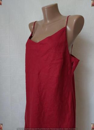 Фирменное john rocha платье миди/сарафан со 100% льна в сдержаном красном, размер 3хл5 фото