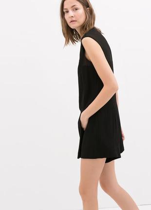 Новый комбинезон zara платье ромпер рубашка черное черный короткий минимализм хипстерский2 фото