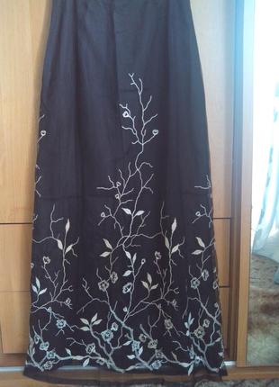 Фатиновая юбочка-макси с вышивкой2 фото