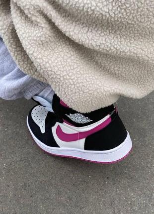 Nike air jordan 1 magenta white black pink женские кроссовки найк аир джордан9 фото