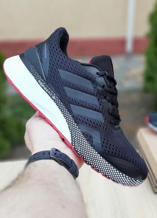 Стильные мужские кроссовки adidas nova run x чёрные