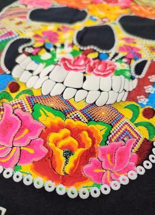Потрясающая американская футболка yazbek с красочным черепом в мексиканском стиле племя майя4 фото