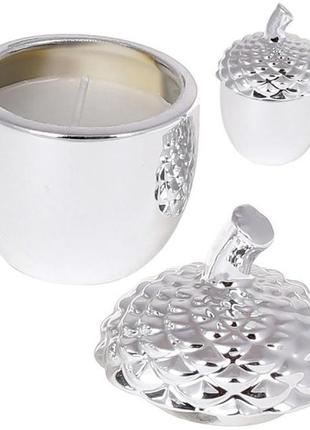 Декоративна свічка "срібний жолудь" з кришкою, 6x6x8см hotdeal, порцеляна