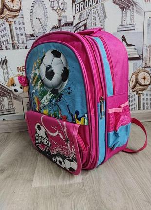 Рюкзак ранец школьный портфель футбольный мяч розовый, школьные рюкзаки, ранцы для школы, портфель-сумка