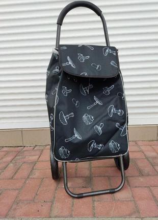 Господарська Сумка на колесах, тачка кравчучка (сумка на колесах) до 30 кг, тканинна сумка для покупок на5 фото