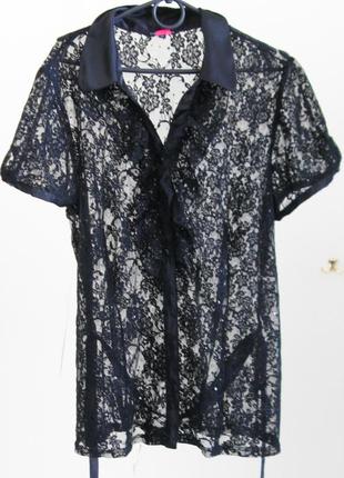 14-16 брендовая шикарная кружевная блуза с паетками