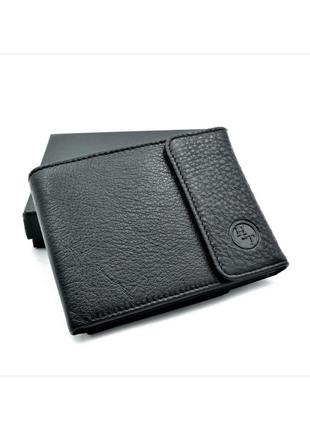 Чоловічий шкіряний гаманець weatro 12 х 9 х 2,5 см чорний wtro-1-208b