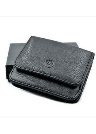 Чоловічий шкіряний гаманець weatro 9 х 9,5 х 2 см чорний wtro-168-58
