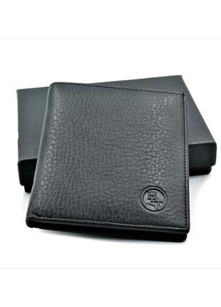 Чоловічий шкіряний гаманець weatro 11 х 9,5 х 2 см чорний wtro-508
