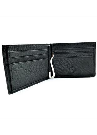 Чоловічий шкіряний гаманець-зажим weatro 11 х 8 х 3 см чорний wtro-168-24b4 фото