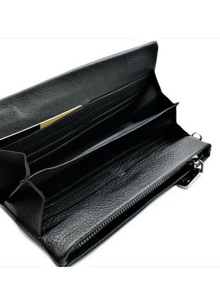 Чоловічий шкіряний клатч-гаманець weatro 20,5 х 11 х 2,5 см чорний wtro-162-6