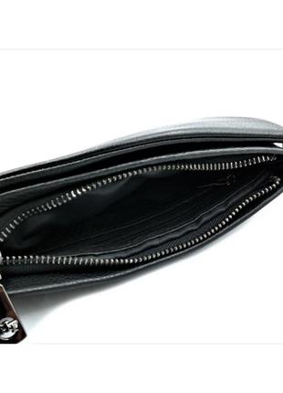 Чоловічий шкіряний клатч-гаманець weatro 20,5 х 11 х 2,5 см чорний wtro-162-6