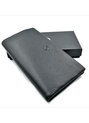 Чоловічий шкіряний клатч-гаманець weatro 20,5 х 11 х 2,5 см чорний wtro-162-6