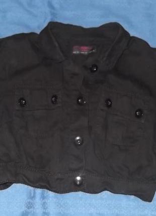 Пиджак укороченный черного цвета4 фото