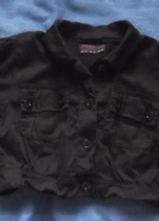 Пиджак укороченный черного цвета5 фото