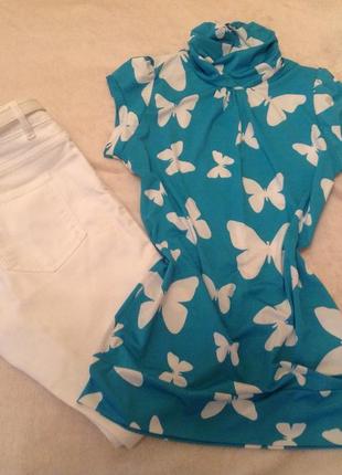 Блузка с бабочками  lamazone.1 фото
