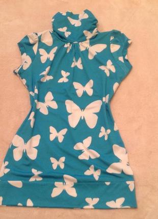 Блузка с бабочками  lamazone.2 фото