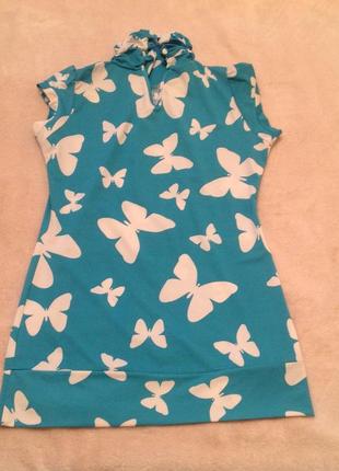 Блузка с бабочками  lamazone.3 фото