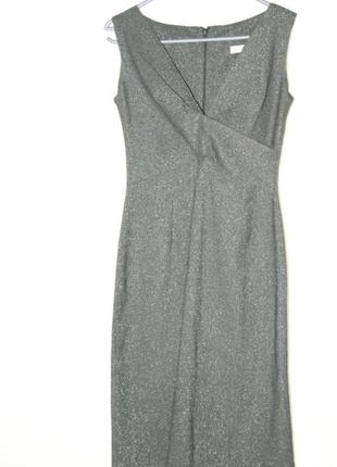 Платье темно серое с серебристой люрексной нитью2 фото