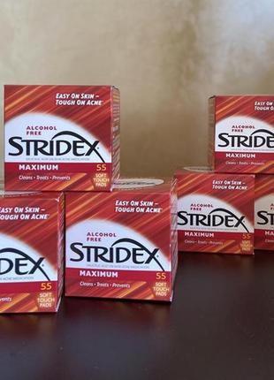 Серветки stridex 2% саліцилової кислоти 55шт потрійна дія!1 фото